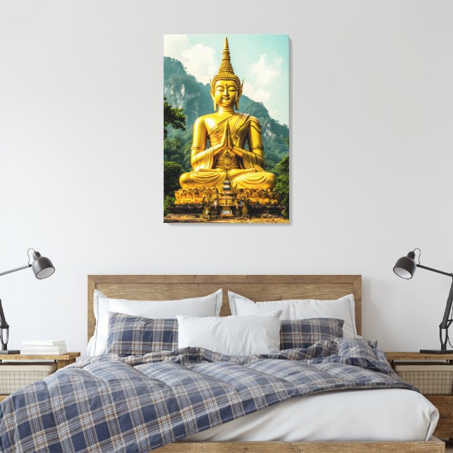 Impressão Em Tela Tranquilidade Dourada (Insitu(Quarto))