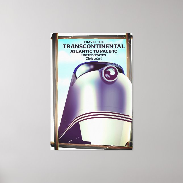 Impressão Em Tela Transcontinental Railroad USA. (Frente)