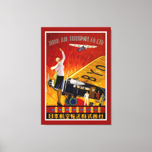 Impressão Em Tela Transporte aéreo de Japão - L