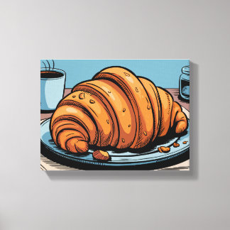 Impressão Em Tela Tratamento de Croissant Escamoso da Manhã