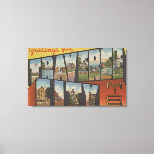 Impressão Em Tela Traverse City, Michigan - Grandes Cenas de Letra