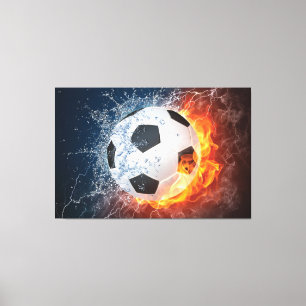 Impressão Em Tela Travesseiro decorativo Flaming de Futebol/Bola de 