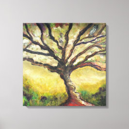Impressão Em Tela Trecho de Pássaro da Árvore Única de Pintura do Ca