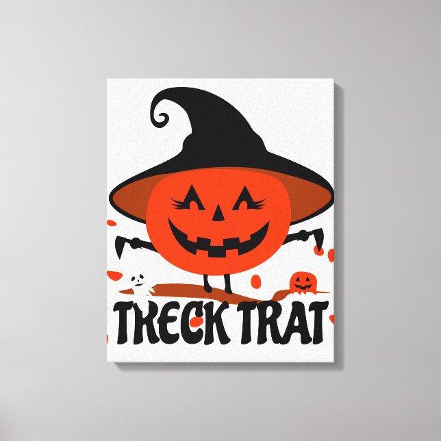 Impressão Em Tela Treck Trat Pumpkin sorrindo (Frente)