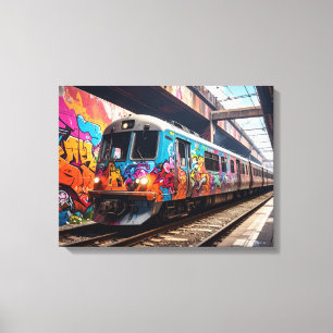 Impressão Em Tela Trem grafite