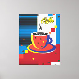 Impressão Em Tela Trendência Contemporânea da Taça de Café abstrato