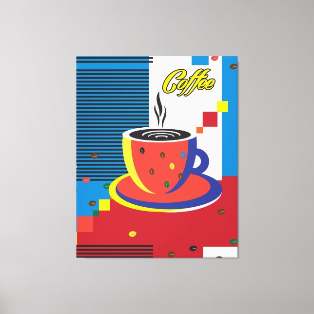 Impressão Em Tela Trendência Contemporânea da Taça de Café abstrato (Frente)