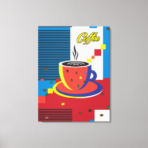 Impressão Em Tela Trendência Contemporânea da Taça de Café abstrato
