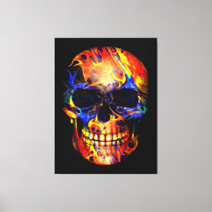 IMPRESSÃO EM TELA TRENDY MODERN SKULL COLORFUL ART ABSTRATO