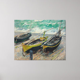 Impressão Em Tela Três Barcos de Pesca de Claude Monet