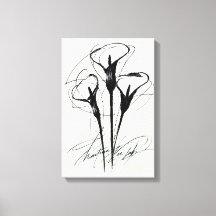 Três Callas em Linha | Tela Botânica Minimalista A