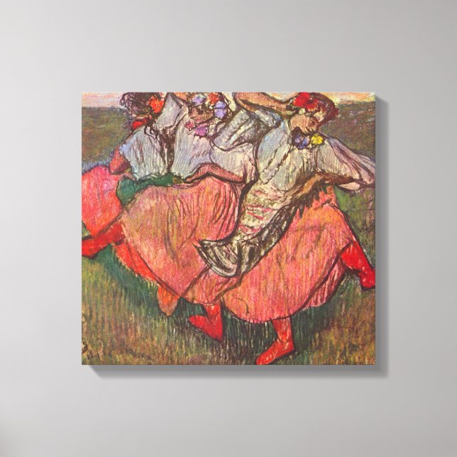 Impressão Em Tela Três Dançarinas Russas por Edgar Degas (Frente)