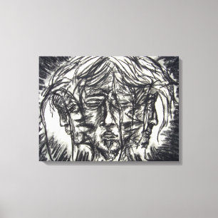 Impressão Em Tela Três Faces de Enfermidade Metálica Desenho