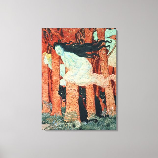 Impressão Em Tela Três Mulheres e Três Lobos (c/c) (Frente)