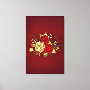 Impressão Em Tela Três Rosas de joalharia