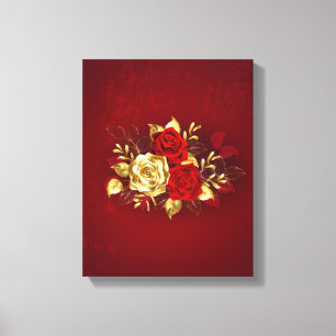 Impressão Em Tela Três Rosas de joalharia
