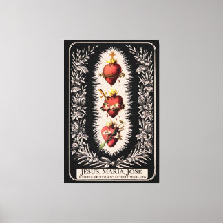 Impressão Em Tela Três Sagrados Corações