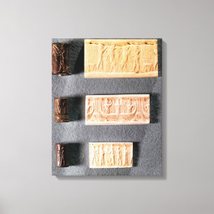 Impressão Em Tela Três selos do cilindro com impressões,