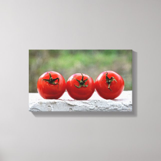 Impressão Em Tela Três tomates no muro (Frente)