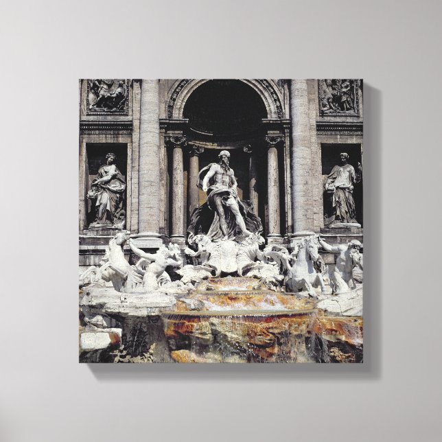 Impressão Em Tela Trevi Fountain, construída entre 1732 e 62 (Frente)