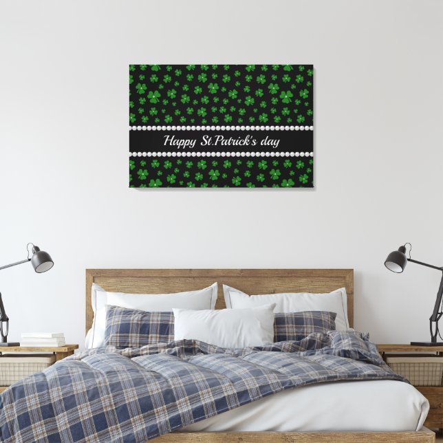 Impressão Em Tela Trevo do Dia de São Patrício Personalizado com Pér (Insitu(Quarto))
