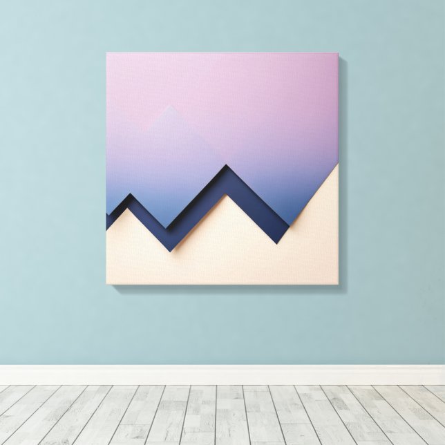 Impressão Em Tela Triângulos de gradiente - Indigo para Abstrato Lil (Insitu(piso de madeira))