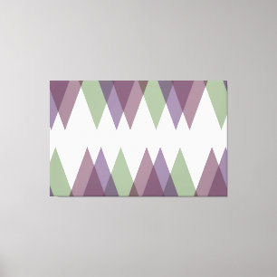 Impressão Em Tela Triângulos Mauve e Verde