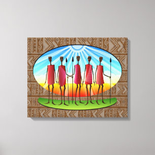 Impressão Em Tela Tribal Africano
