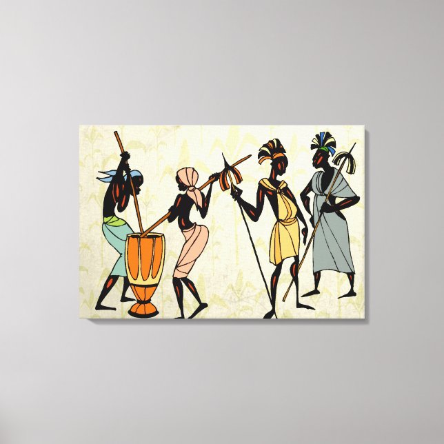 Impressão Em Tela Tribal Africano (Frente)
