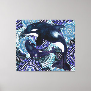 Impressão Em Tela Tribal Orca