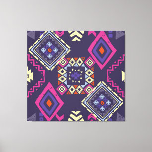 Impressão Em Tela Tribal, origem geométrica primitiva.