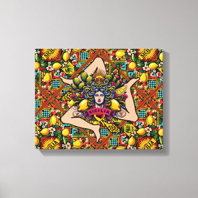 Impressão Em Tela Trinacria Sicilia (Frente)