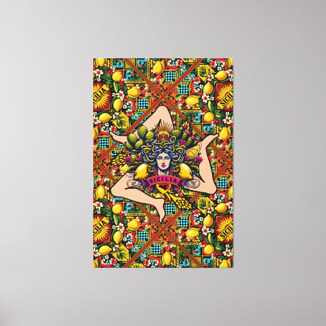 Impressão Em Tela Trinacria Sicilia (Frente)