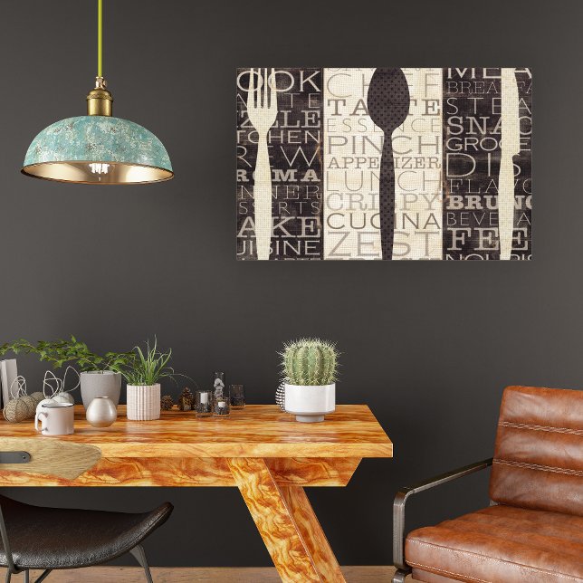 Impressão Em Tela Trio de Palavras da Cozinha (Criador carregado)