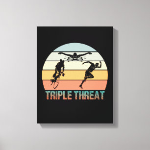 Impressão Em Tela Tripla ameaça - Triathlon Sunset