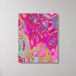 Impressão Em Tela Trippy Abstrato Magenta - Arco-íris Magenta - Colo