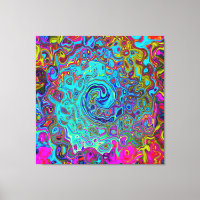 Trippy Sky Blue Abstrato Retro Liquid Swirl