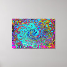 Trippy Sky Blue Abstrato Retro Liquid Swirl