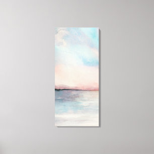 Impressão Em Tela Triptych Sea Sunset - Pastel Watercolor