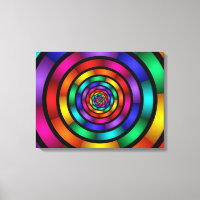 Triptyn Arte Moderna Colorida Redonda Psicodélica