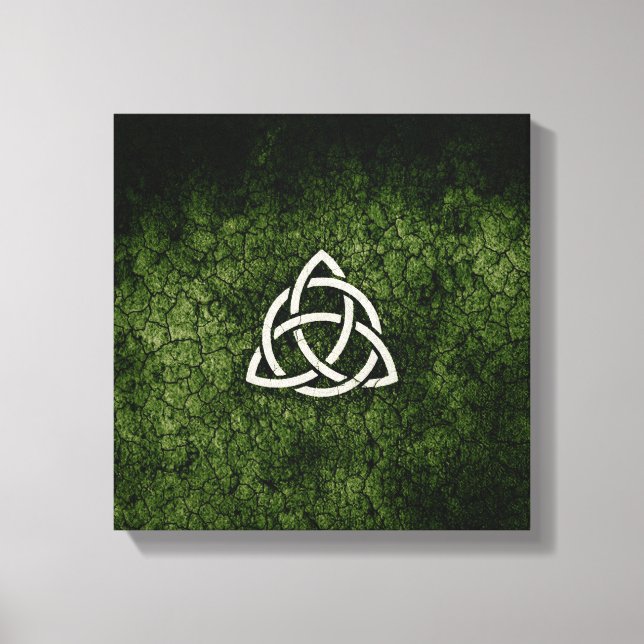 Impressão Em Tela Triquetra Verde (Frente)