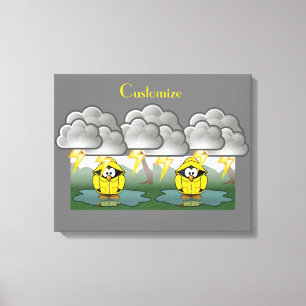 Impressão Em Tela Trocando Rainy Day Pinguin Thunder_Cove