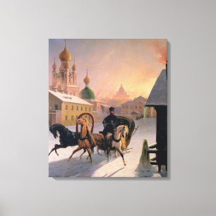 Impressão Em Tela "troikca" na rua em St Petersburg, 1850s