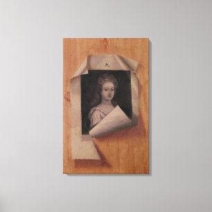 Impressão Em Tela Trompe - l ' retrato do oeil de uma senhora
