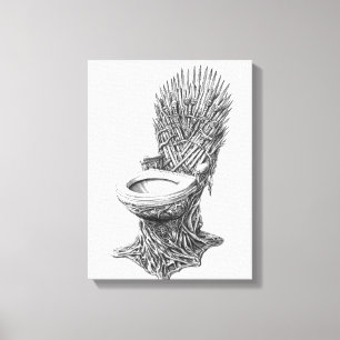 Impressão Em Tela Trono de Ferro Vaso Sanitário – Divertido Game of