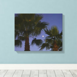 Impressão Em Tela Tropical Palm Tree Wall Art Twilight Coastal