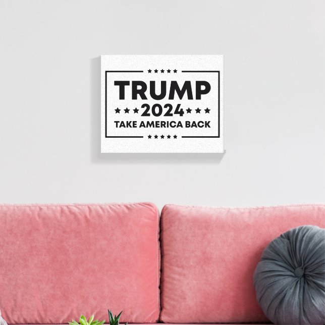 Impressão Em Tela Trump 2024 Trump Retome a América (Insitu(Sala de estar))