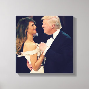 Impressão Em Tela Trump e Melania Dancing