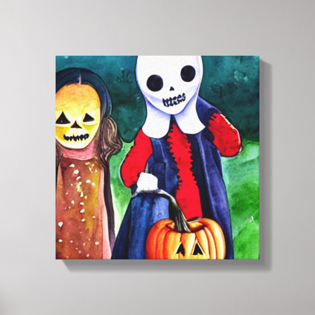 Impressão Em Tela Truque ou Tratadores de Halloween (Frente)