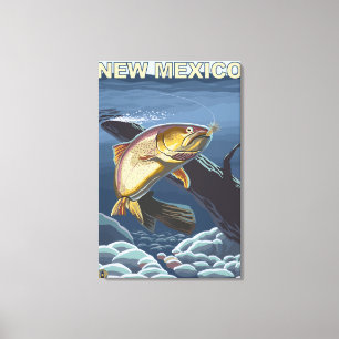 Impressão Em Tela Truta de Cutthroat FishingNew México